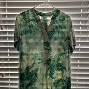 H&M Green Casual Dress with Button Down Design